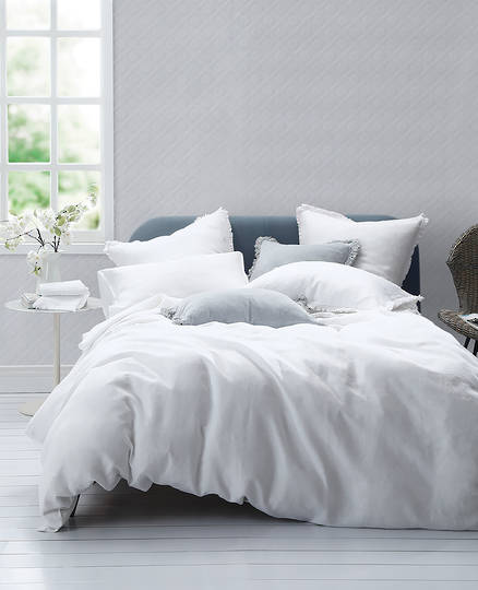 MM Linen Laundered Linen Sheet Set | White | MM Linen Bedding NZ